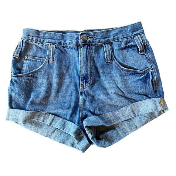 BDG Shorts Urban Outfitters Demin Jean Size 27 Stretch Blue Jeans Roll Up Cuffs - Picture 2 of 12